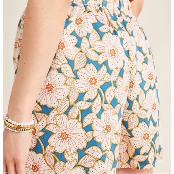 Anthropologie Georgine Floral Tie Shorts - Picture 2 of 8